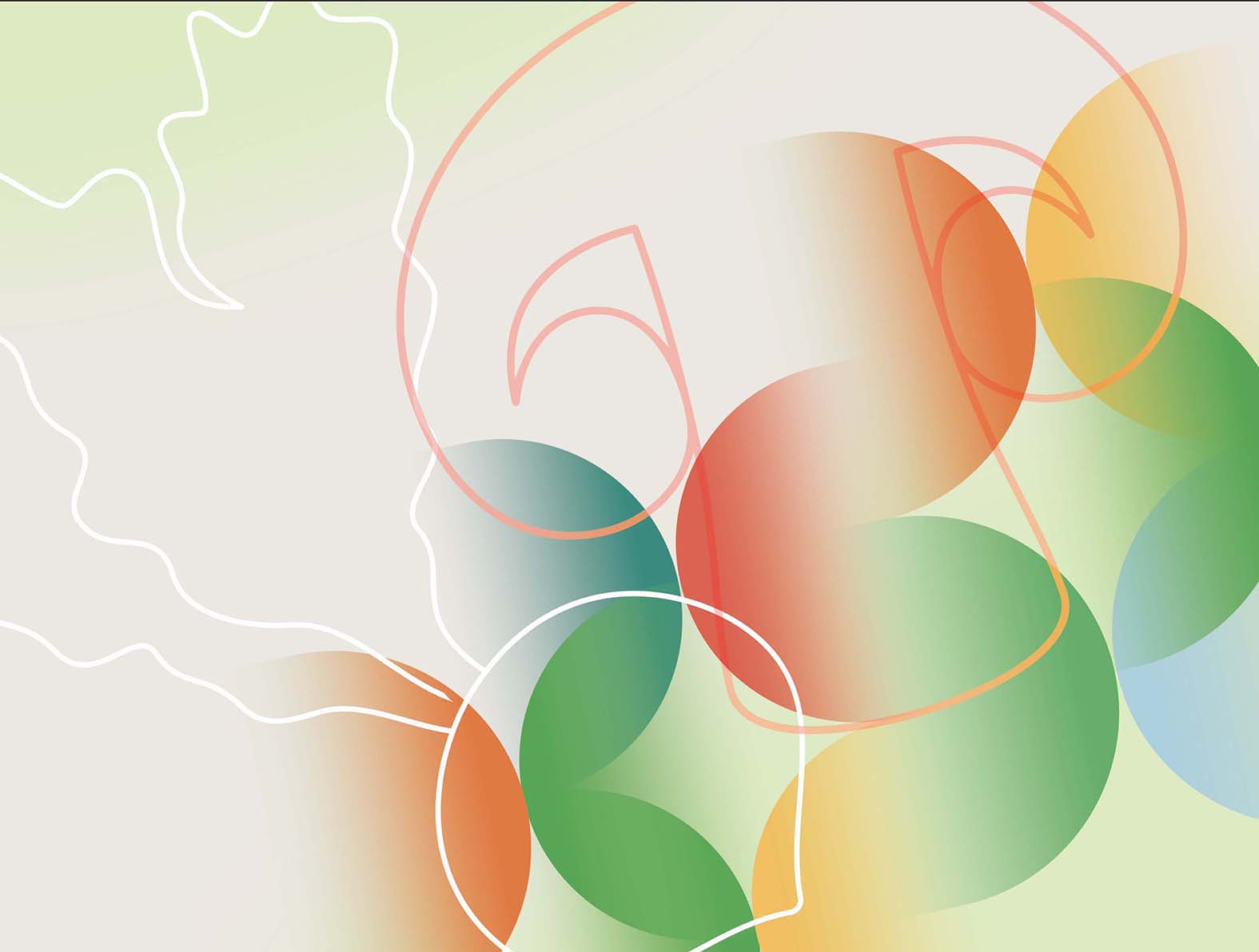 スーパーの野菜コーナーのカラフルな壁紙