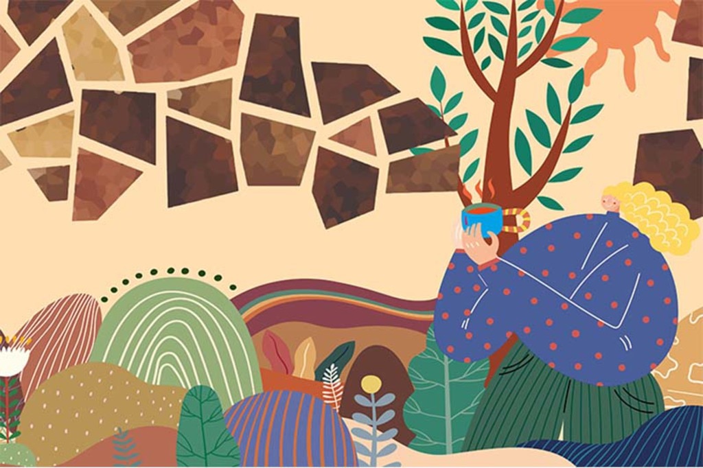 おしゃれなコーヒーのイラストの壁紙