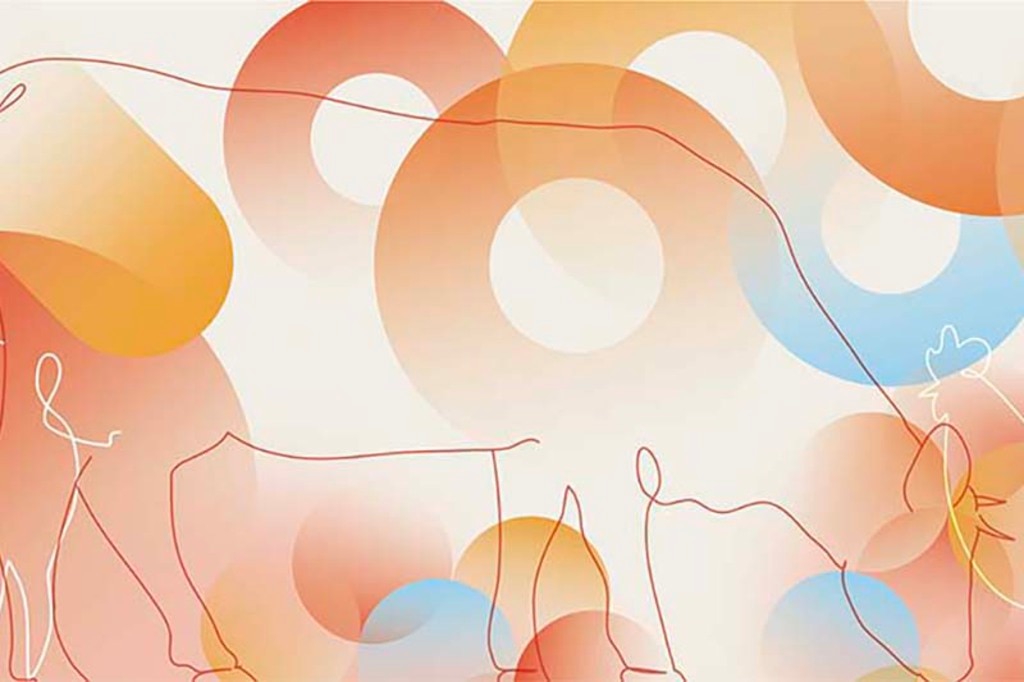 スーパーのミートコーナーのカラフルな壁紙