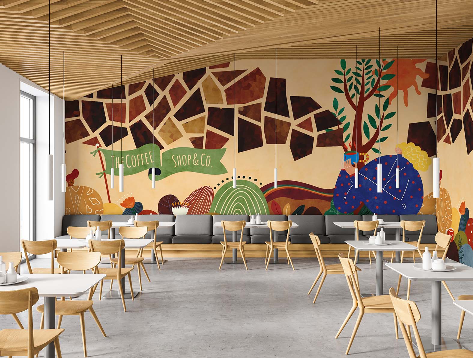 おしゃれなコーヒーのイラストの壁紙