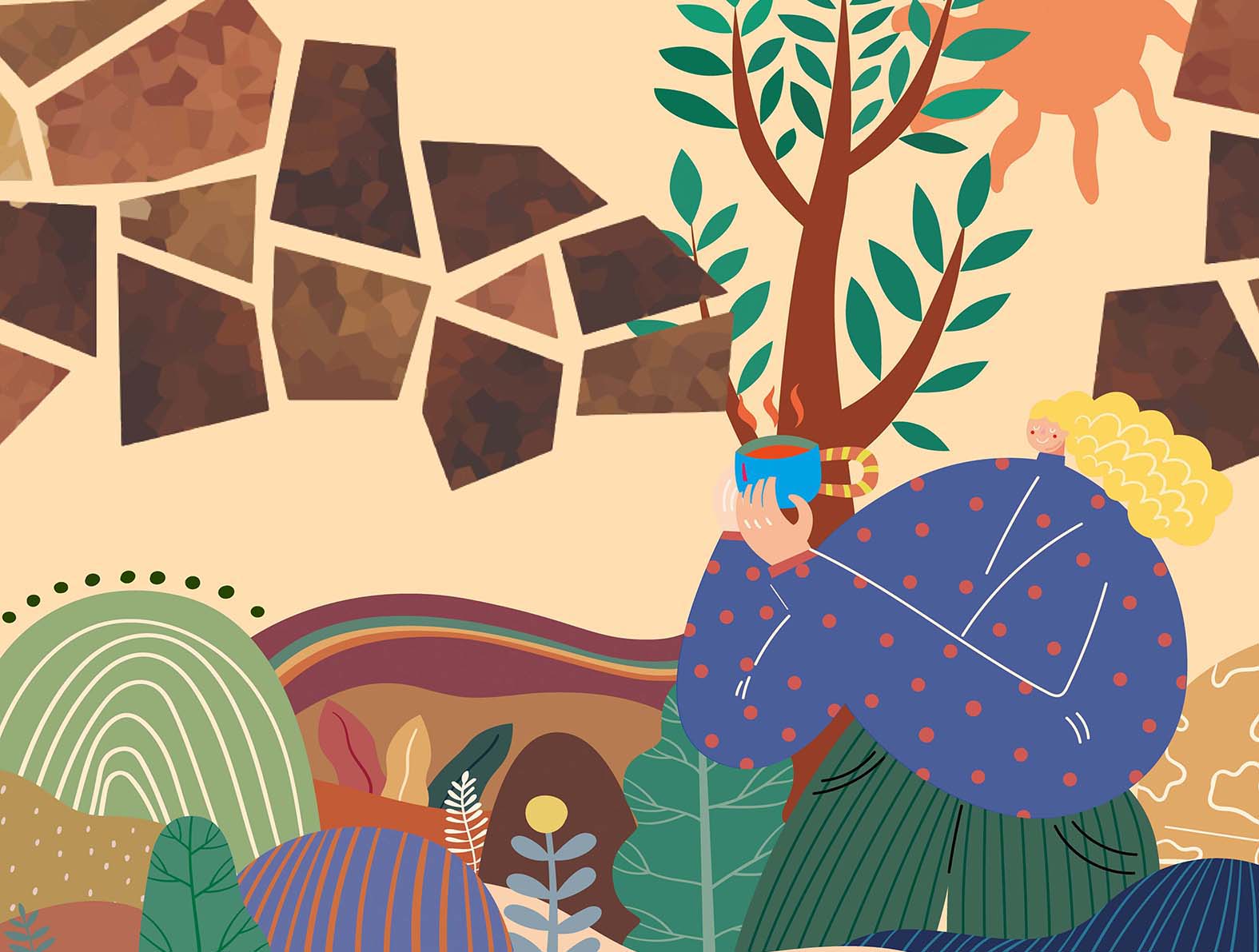 おしゃれなコーヒーのイラストの壁紙