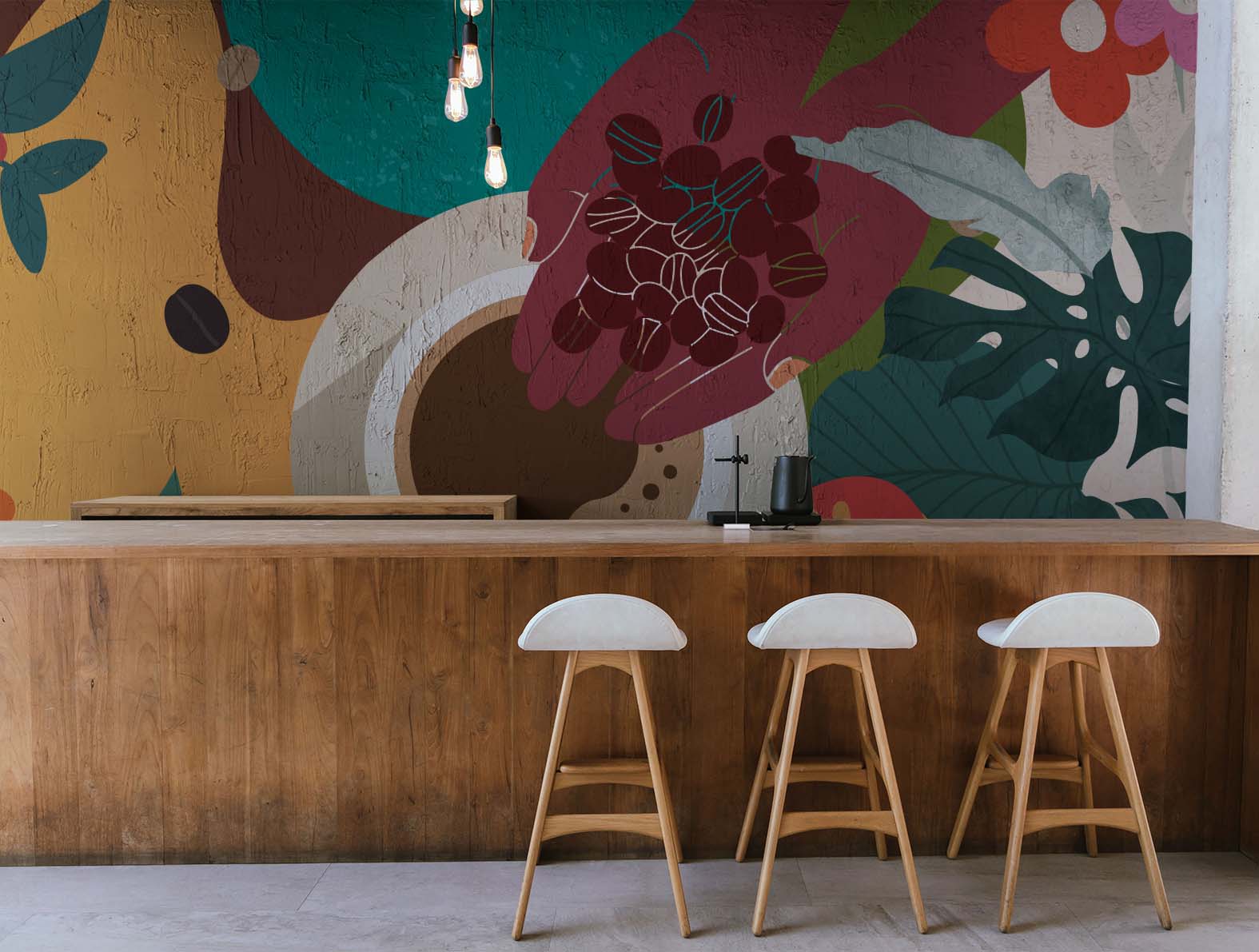 おしゃれなコーヒーのイラストの壁紙