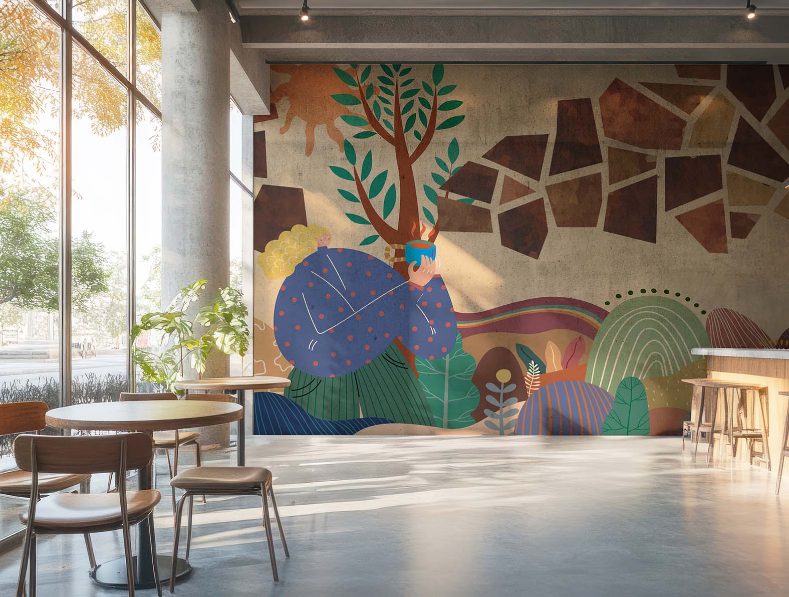 おしゃれなコーヒーのイラストの壁紙