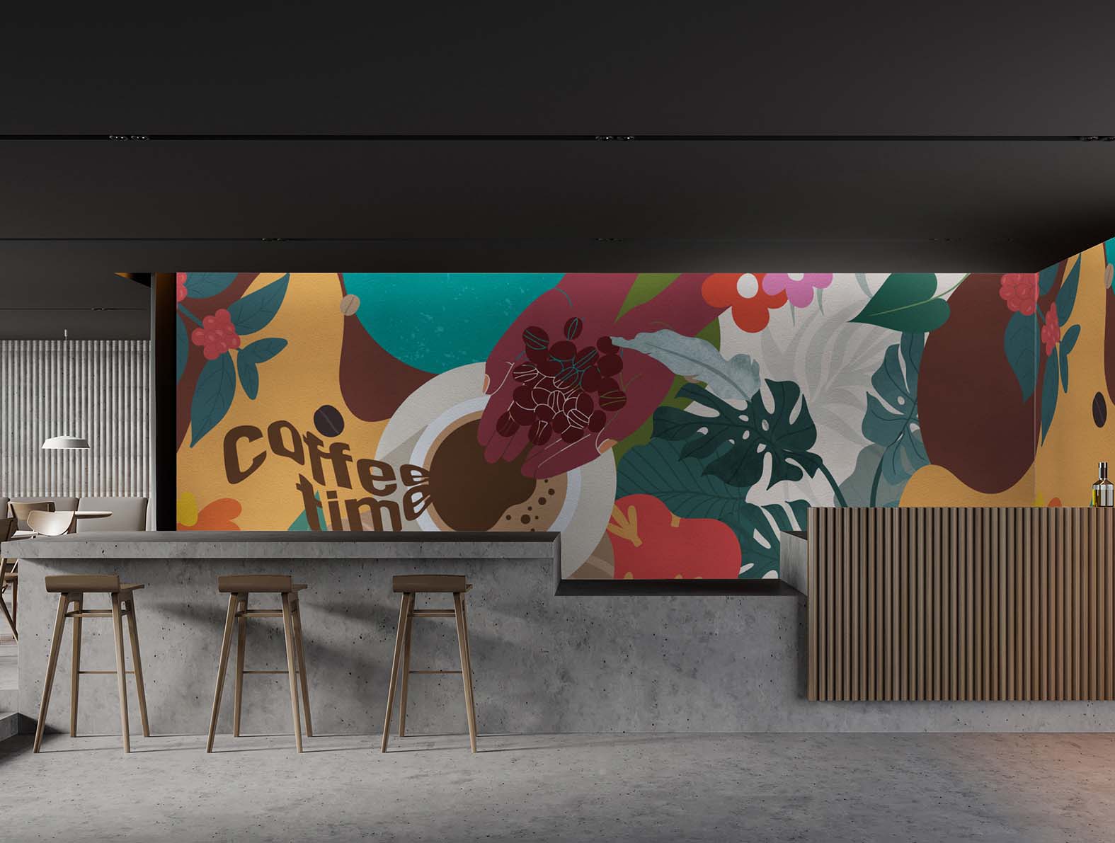 おしゃれなコーヒーのイラストの壁紙