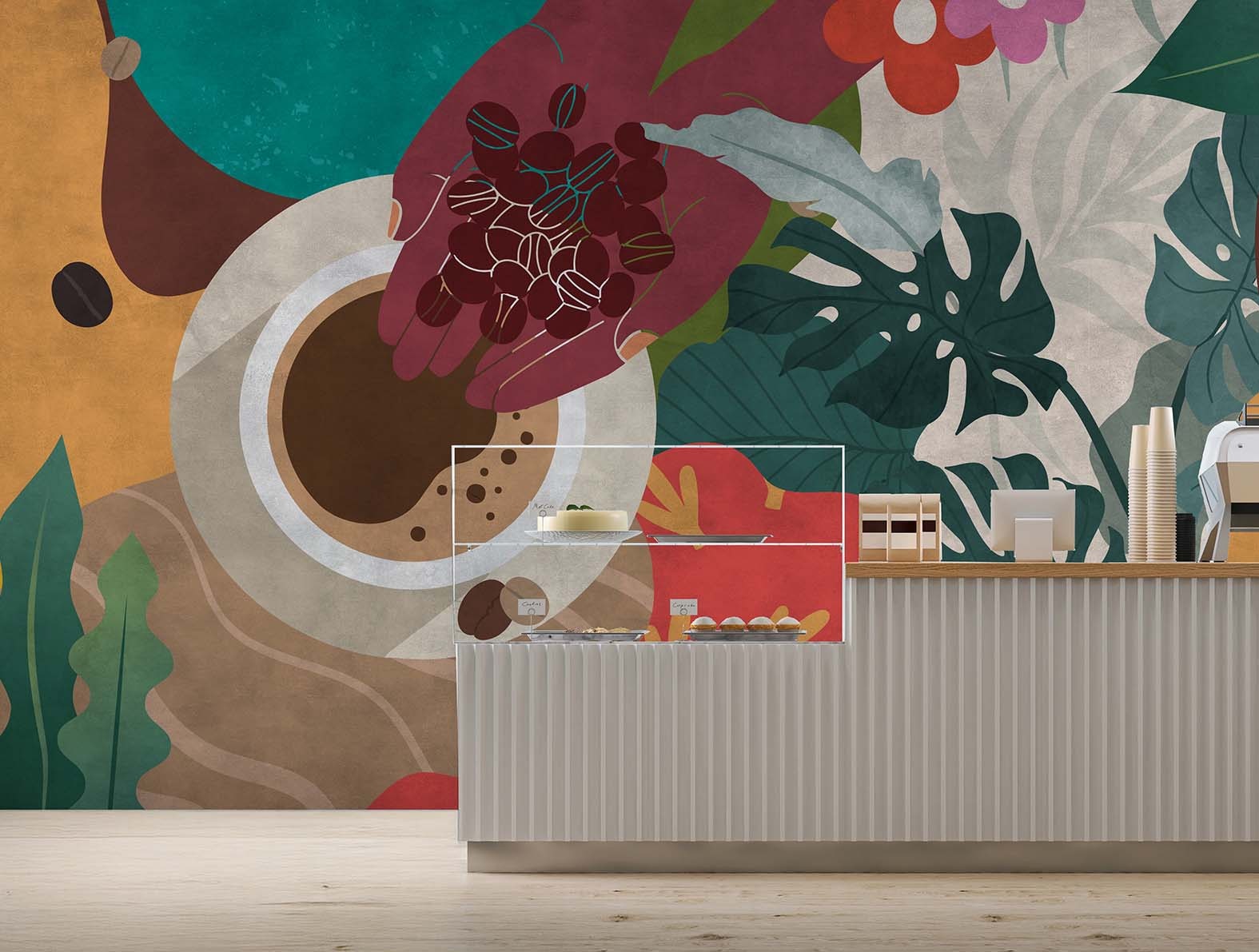 おしゃれなコーヒーのイラストの壁紙