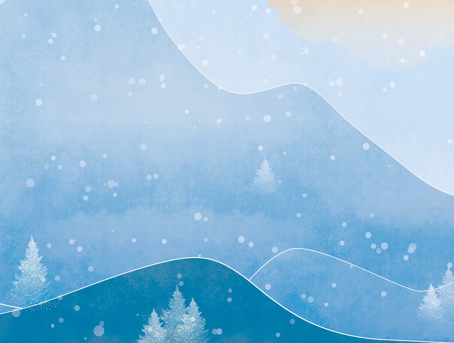 かわいい雪山のイラストの壁紙