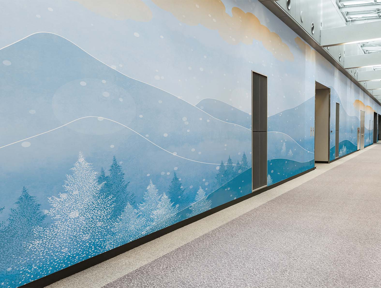 かわいい雪山のイラストの壁紙