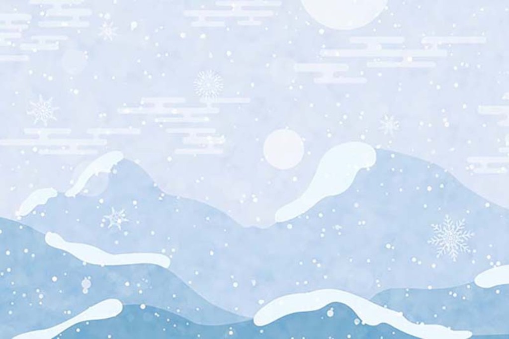 かわいい雪山のイラストの壁紙