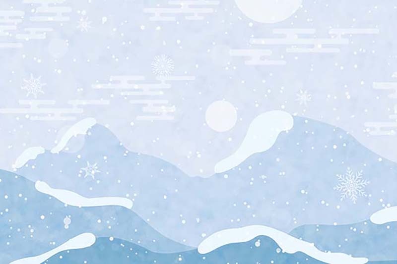 かわいい雪山のイラストの壁紙