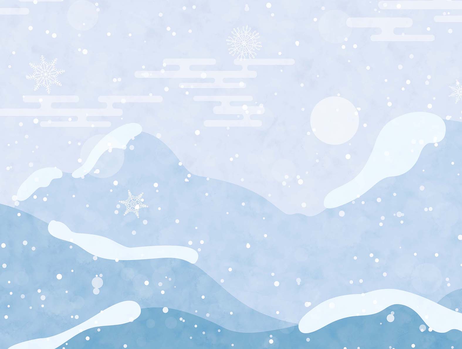 かわいい雪山のイラストの壁紙