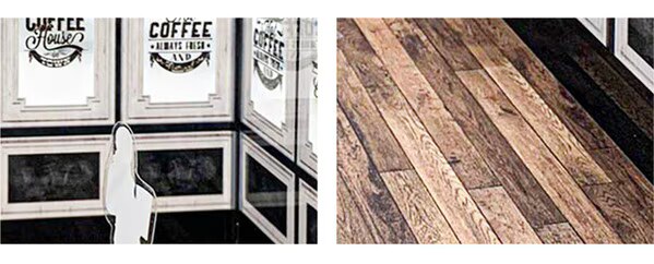 ガラス面を活かしたカフェデザイン