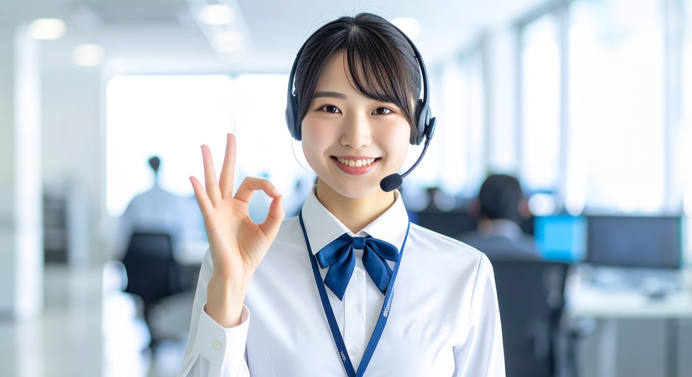 ブログ│コールセンター、OKのポーズをする女性