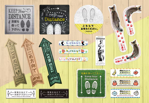 ソーシャルディスタンス誘導サイン01
