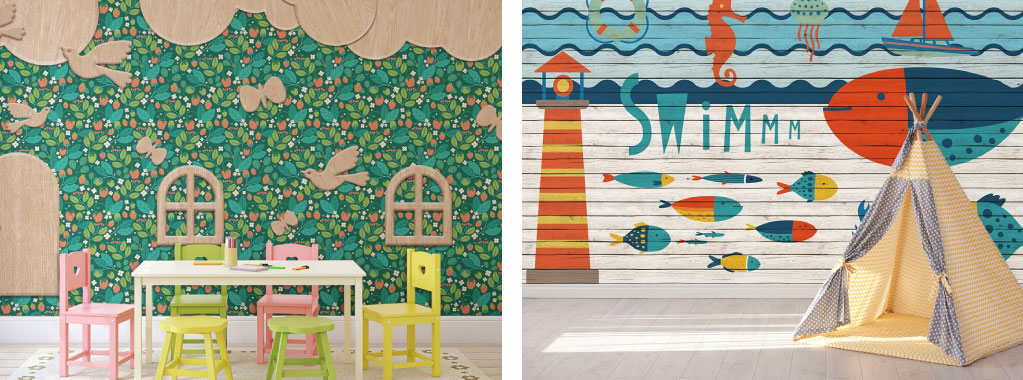 素材で表現されたキッズ空間