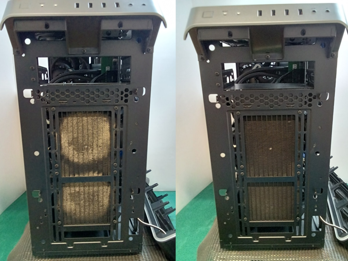 クリーニング前と後