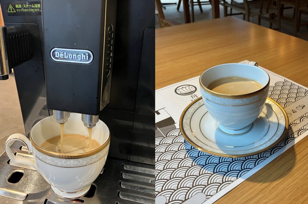 デロンギ導入事例|Museum Cafe 舟|ECAM44660BH_抽出風景_ドリンク