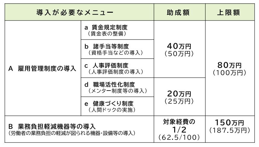 人材確保等支援助成金(雇用管理制度・雇用環境整備助成コース)_概要