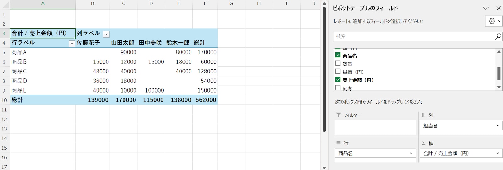 5.集計結果を確認する