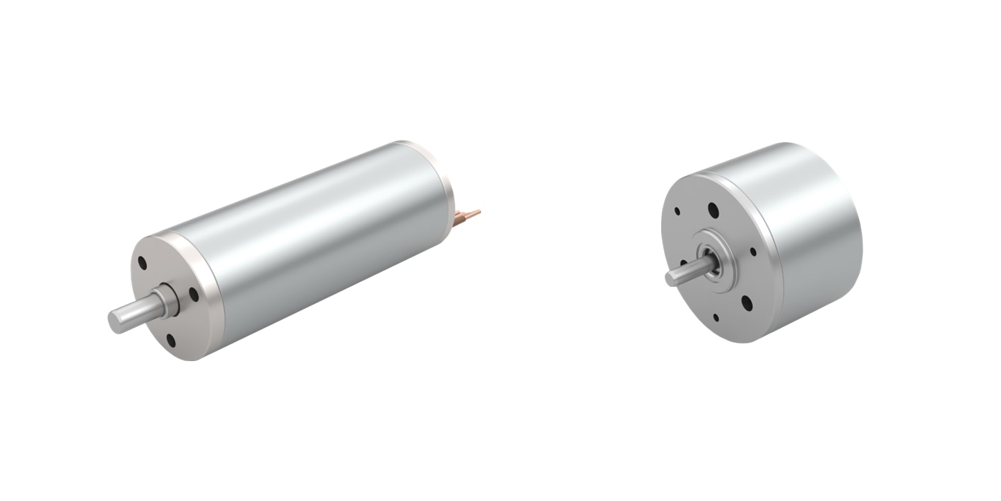 Slotless and slotted motors by Mabuchi Motor.
