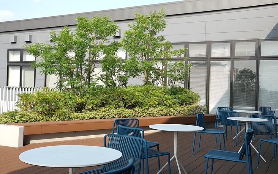 メディカレント東京の中庭風景