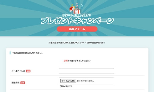 レシートキャンペーンデモ