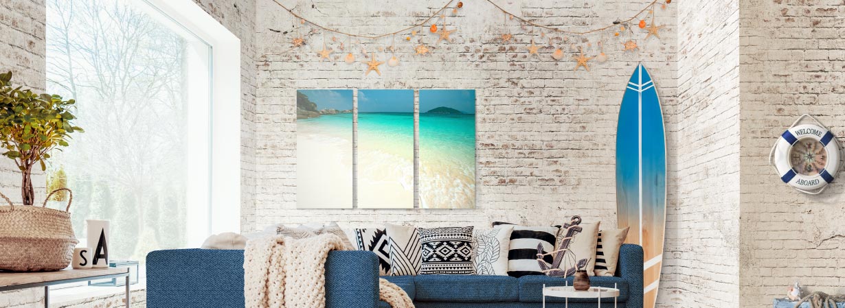 海を連想するビーチのインテリア