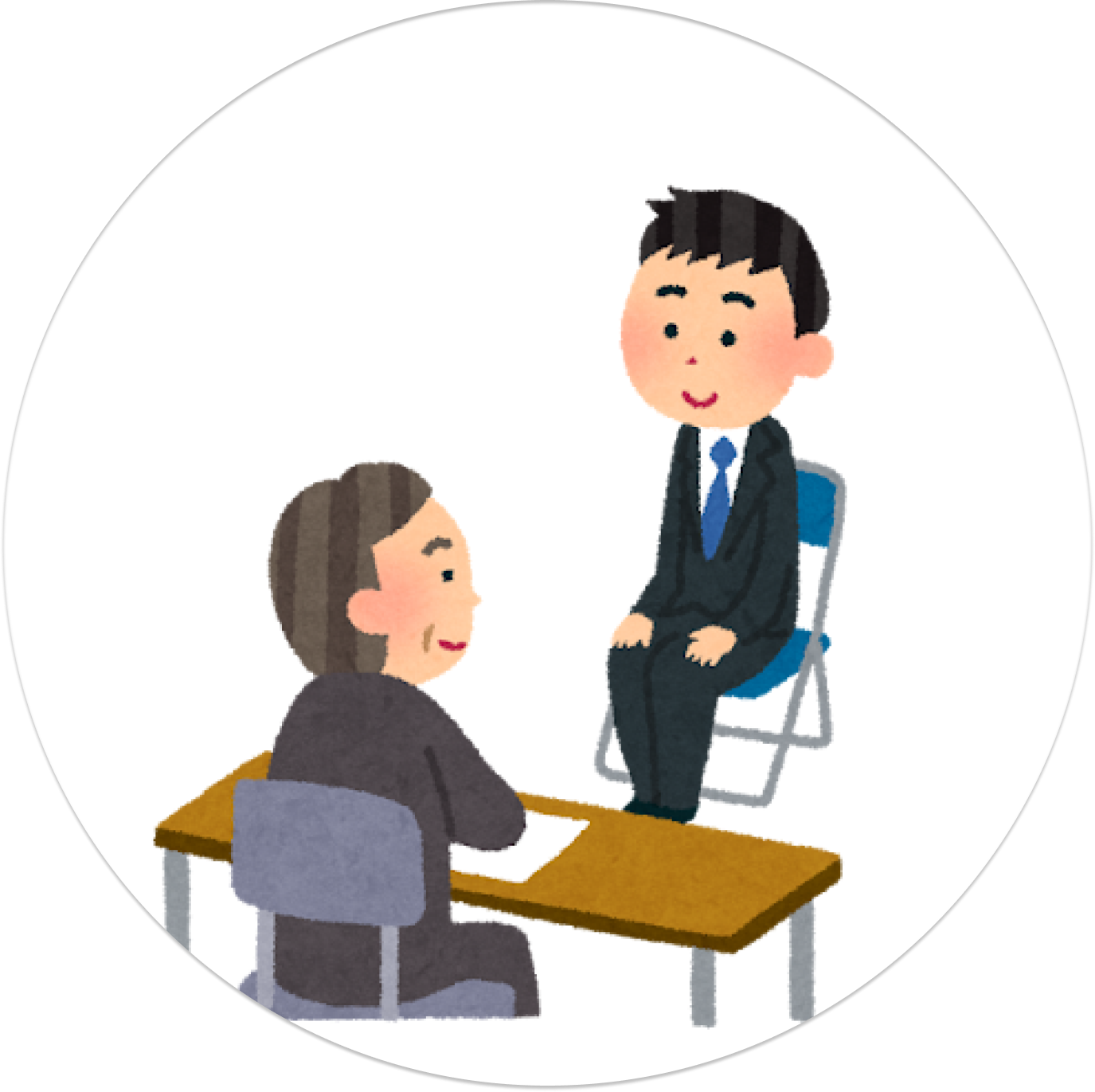 面接を受けるビジネスパーソン