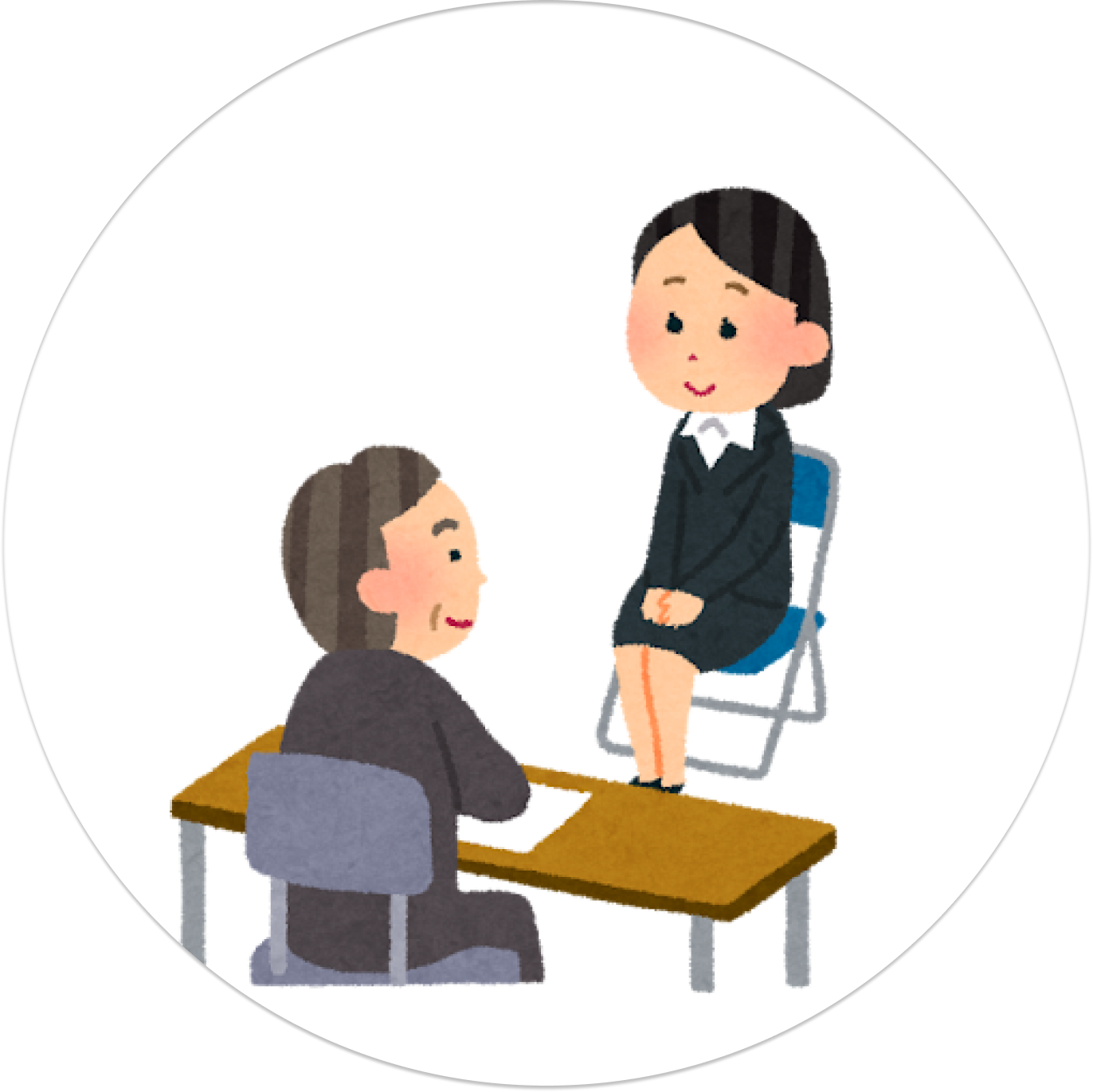 面接を受けるビジネスパーソン