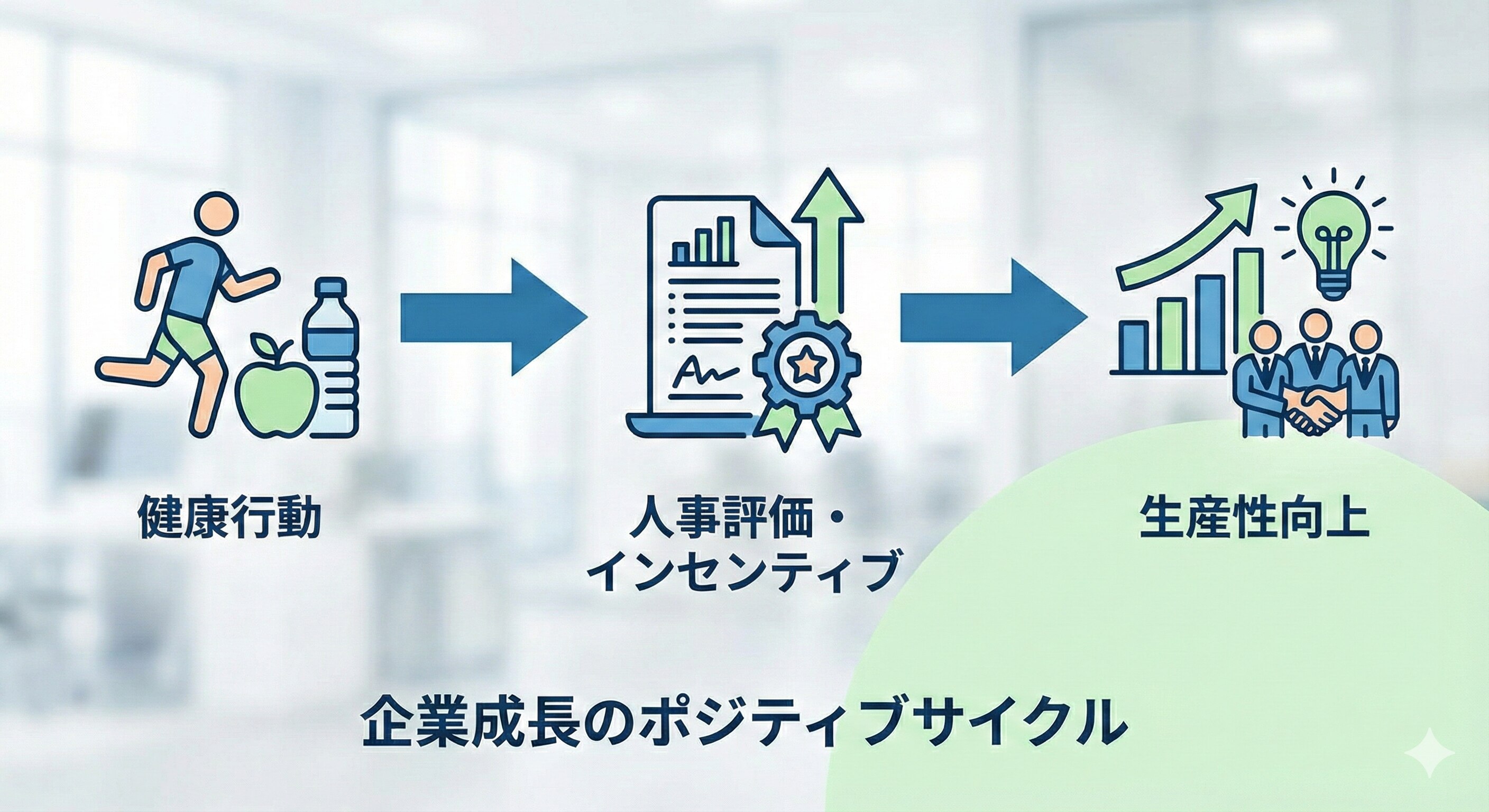 健康経営の取り組みが評価につながる図
