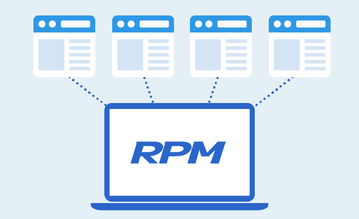 RPMが媒体と自動連携するイメージ図