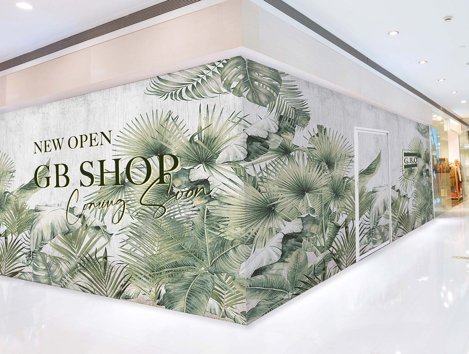 ボタニカル柄のイラストの仮囲い