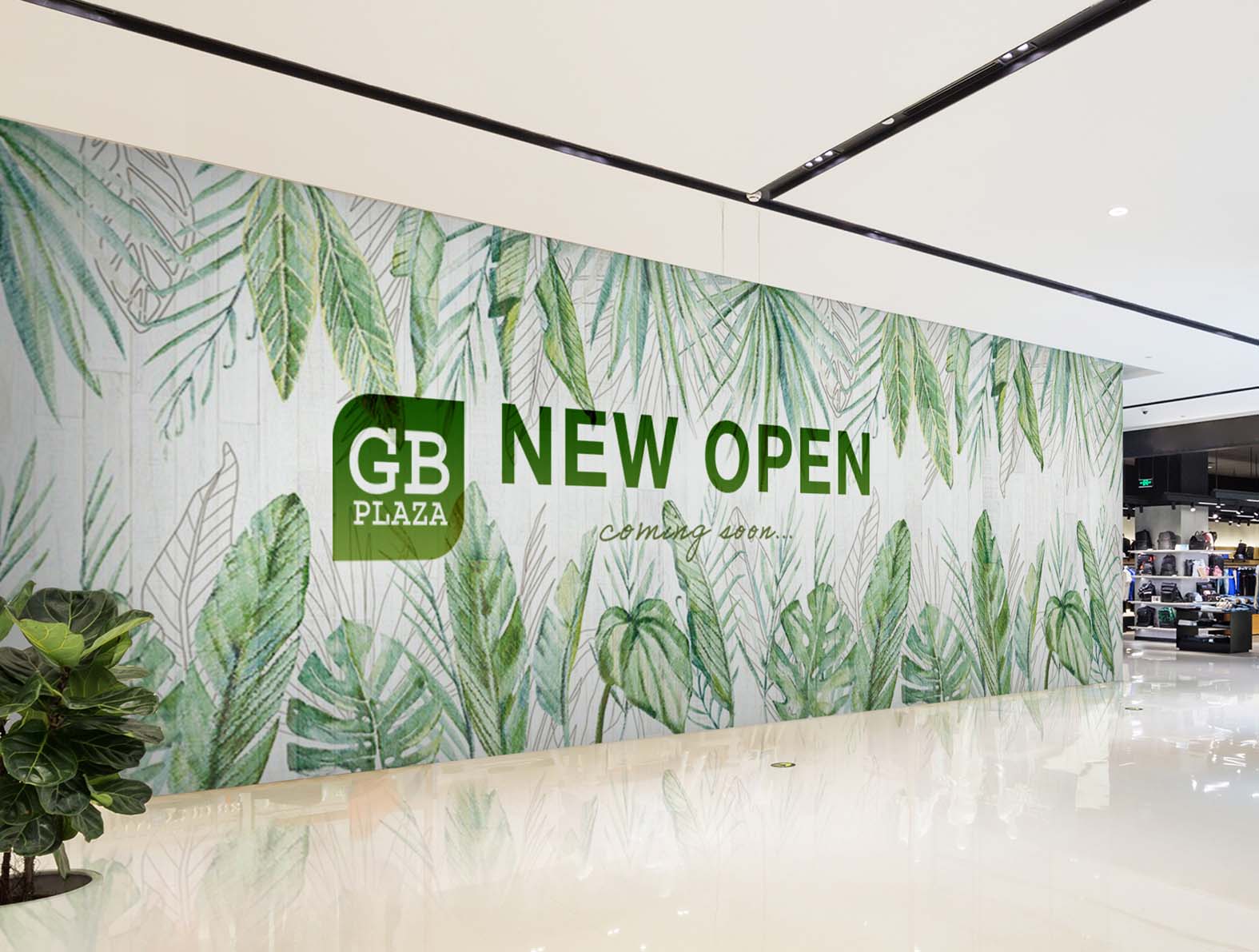 ボタニカル柄のイラストの仮囲い