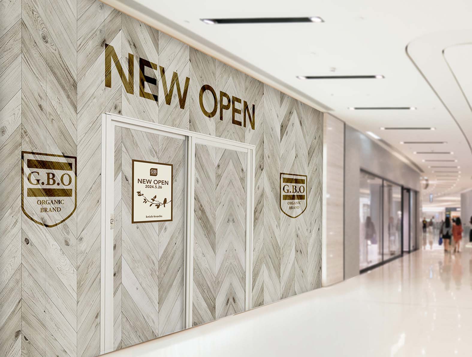 木目マテリアル柄の仮囲い