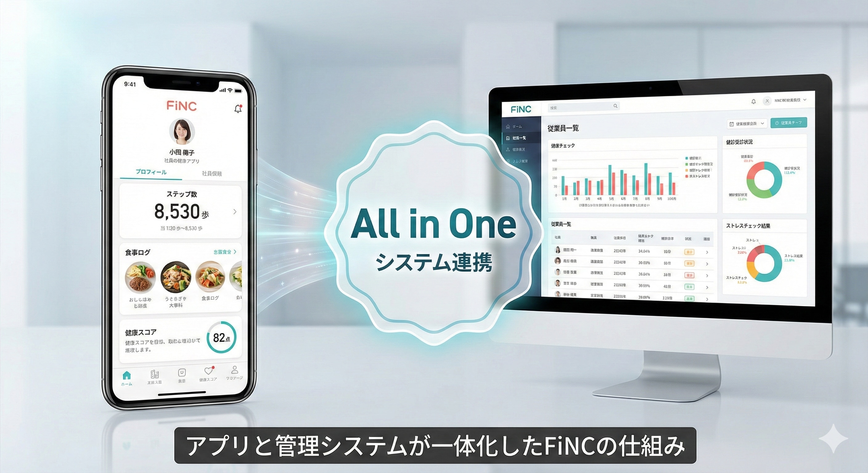 アプリと管理システムが一体化したFiNCの仕組み