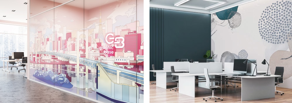 周りと同系色のトーンに合わせた壁紙