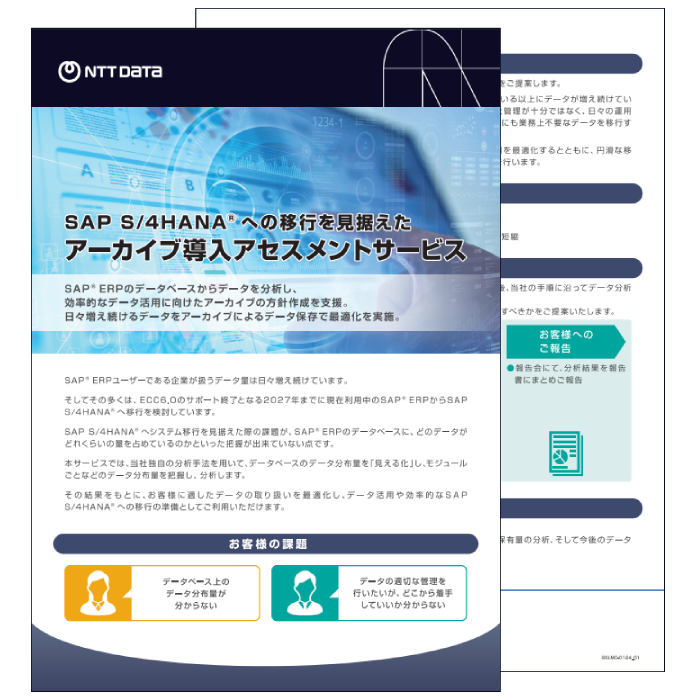 表紙：アーカイブ導入アセスメントサービス