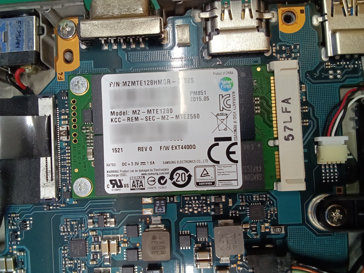 取り付けられていたSSD