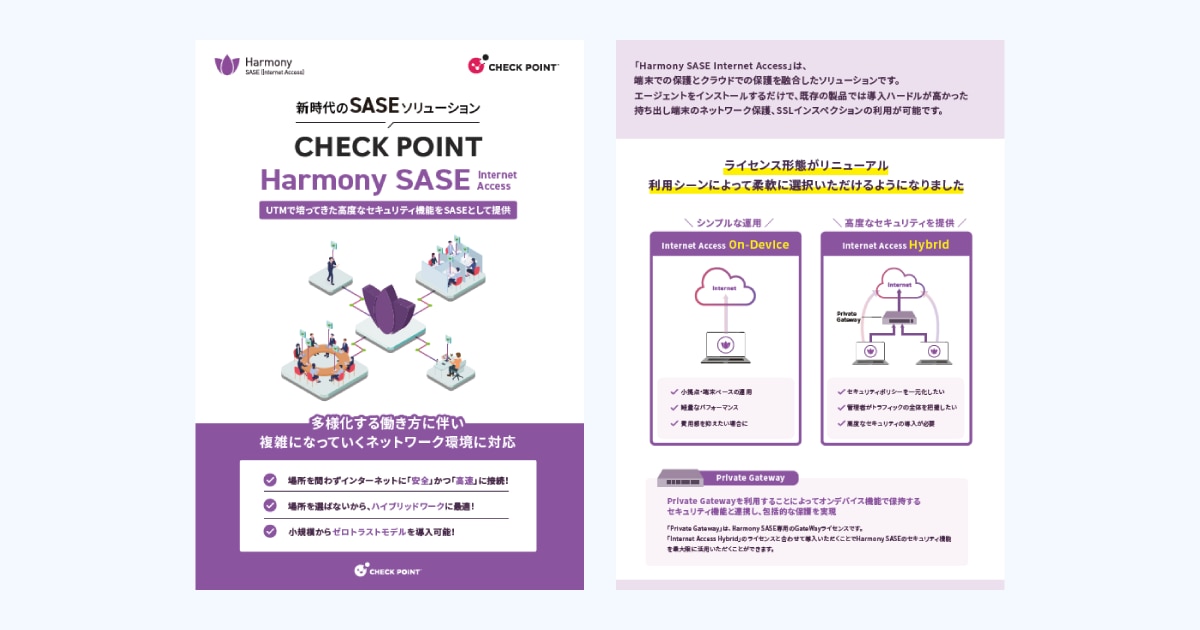 Harmony SASE製品カタログのダウンロード