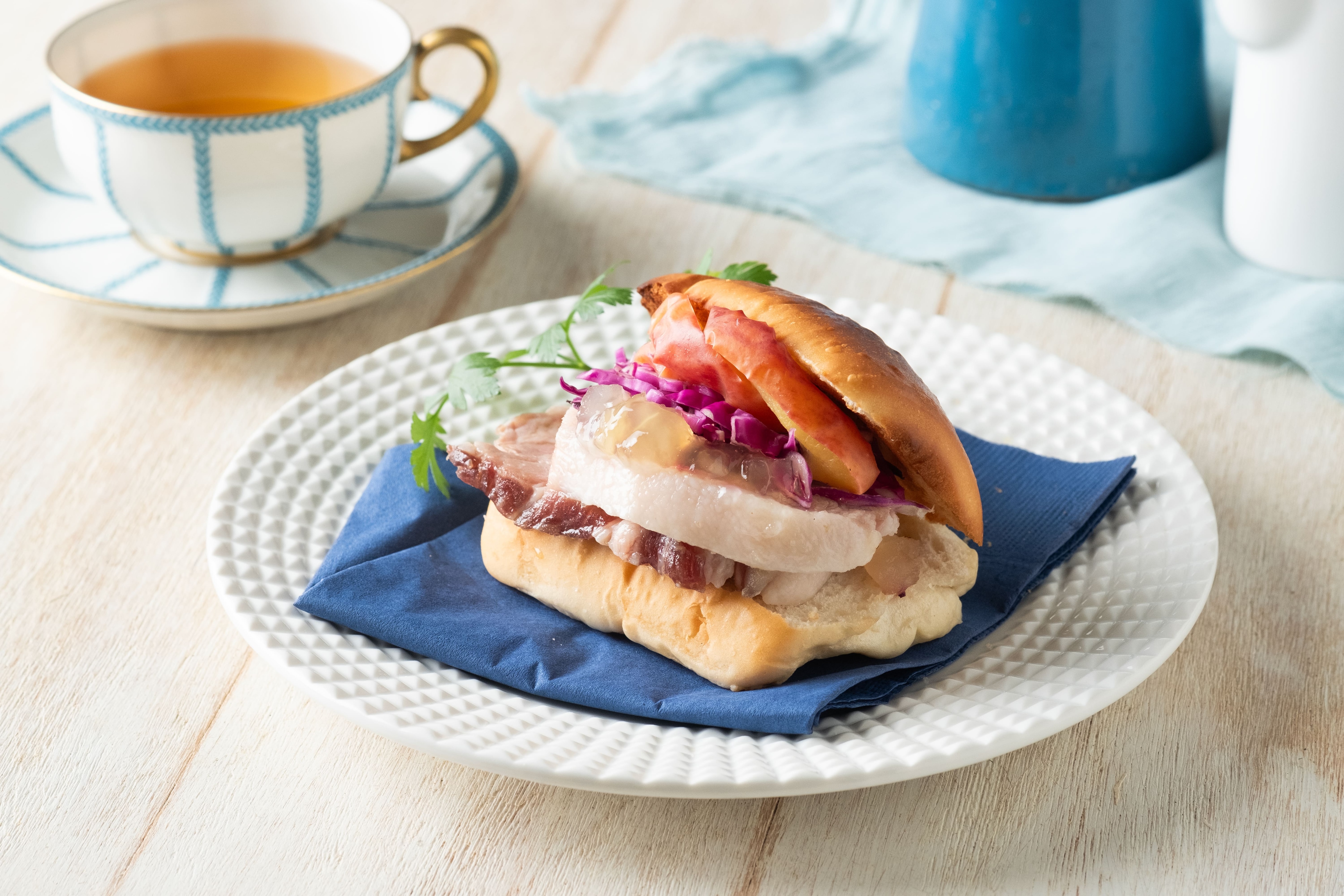 ローストポークのアップルホットサンド