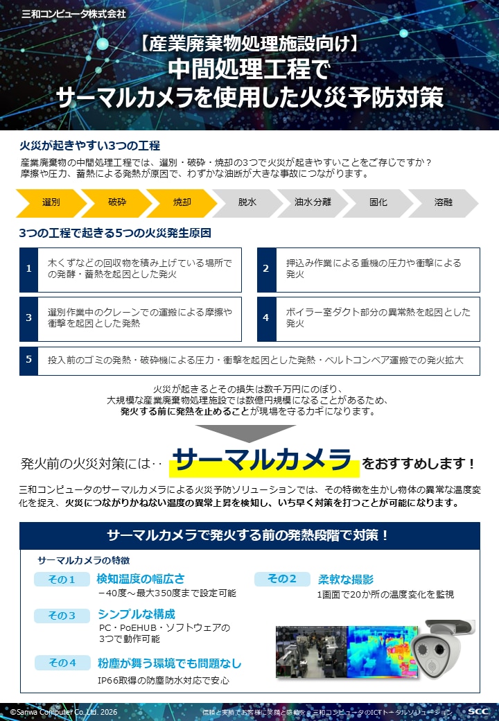 産業廃棄物処理施設向け中間処理におけるサーマルカメラの活用方法