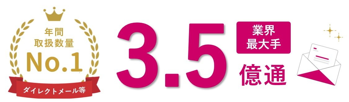 年間3.5億通のDM発送実績