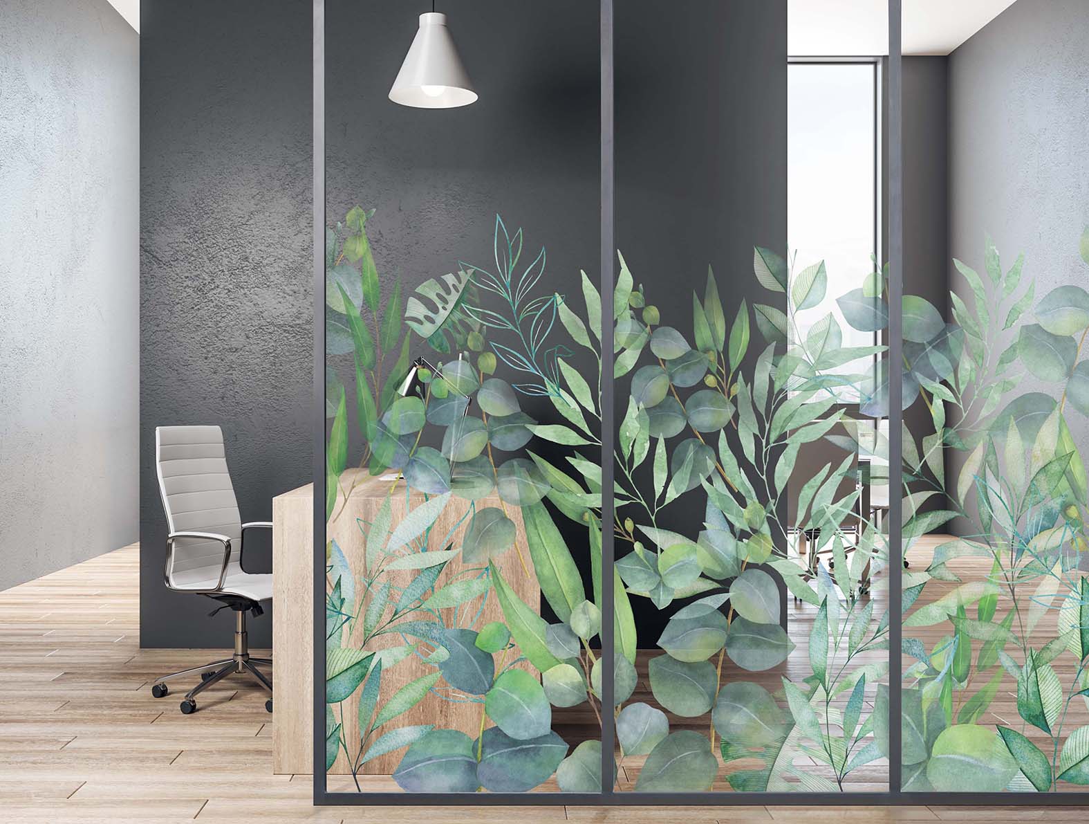 ボタニカル柄のガラスフィルム