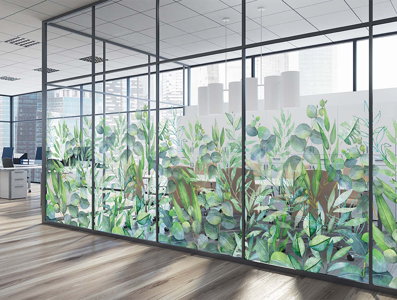 ボタニカル柄のガラスフィルム