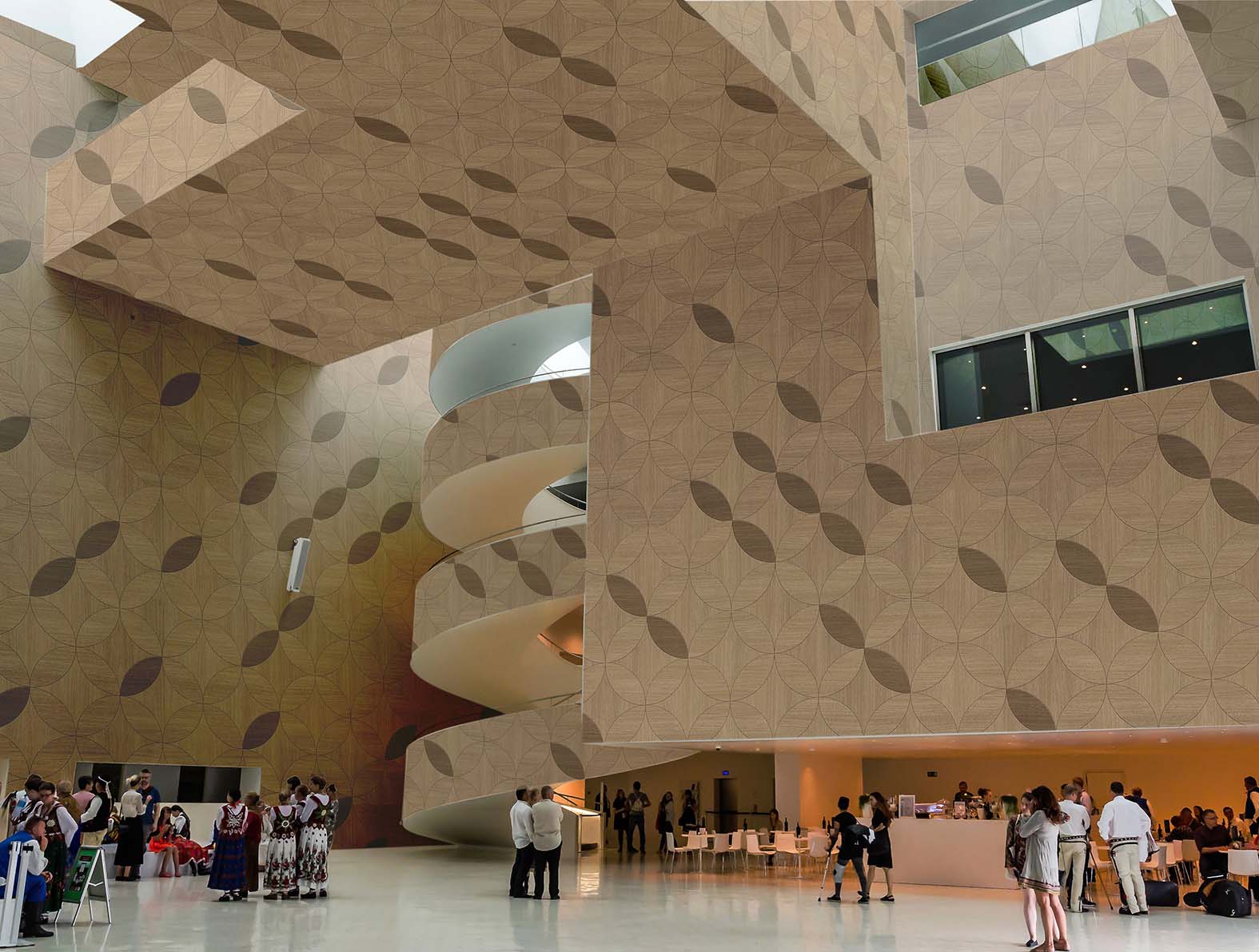 マテリアル柄の木目の壁紙