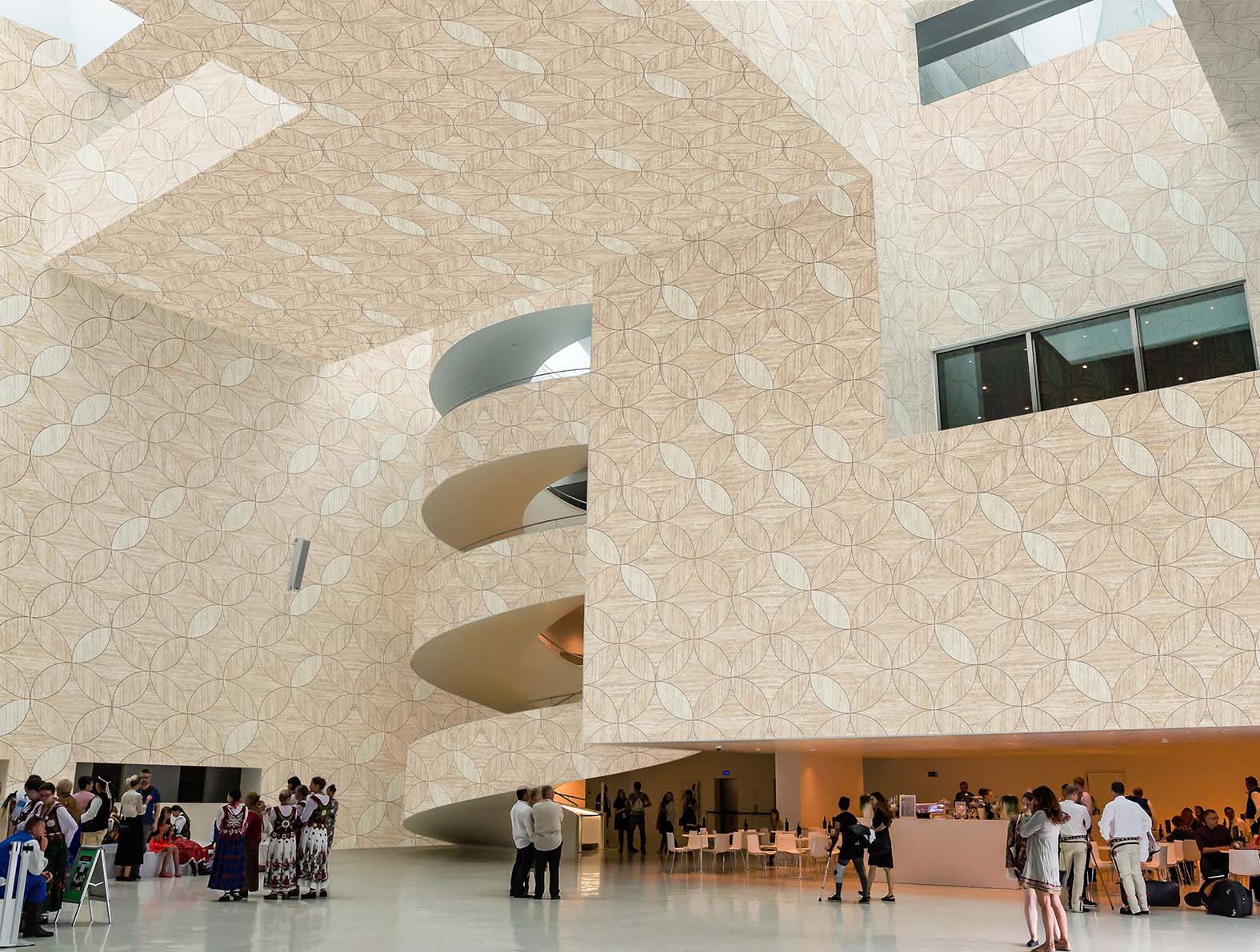 マテリアル柄の木目の壁紙