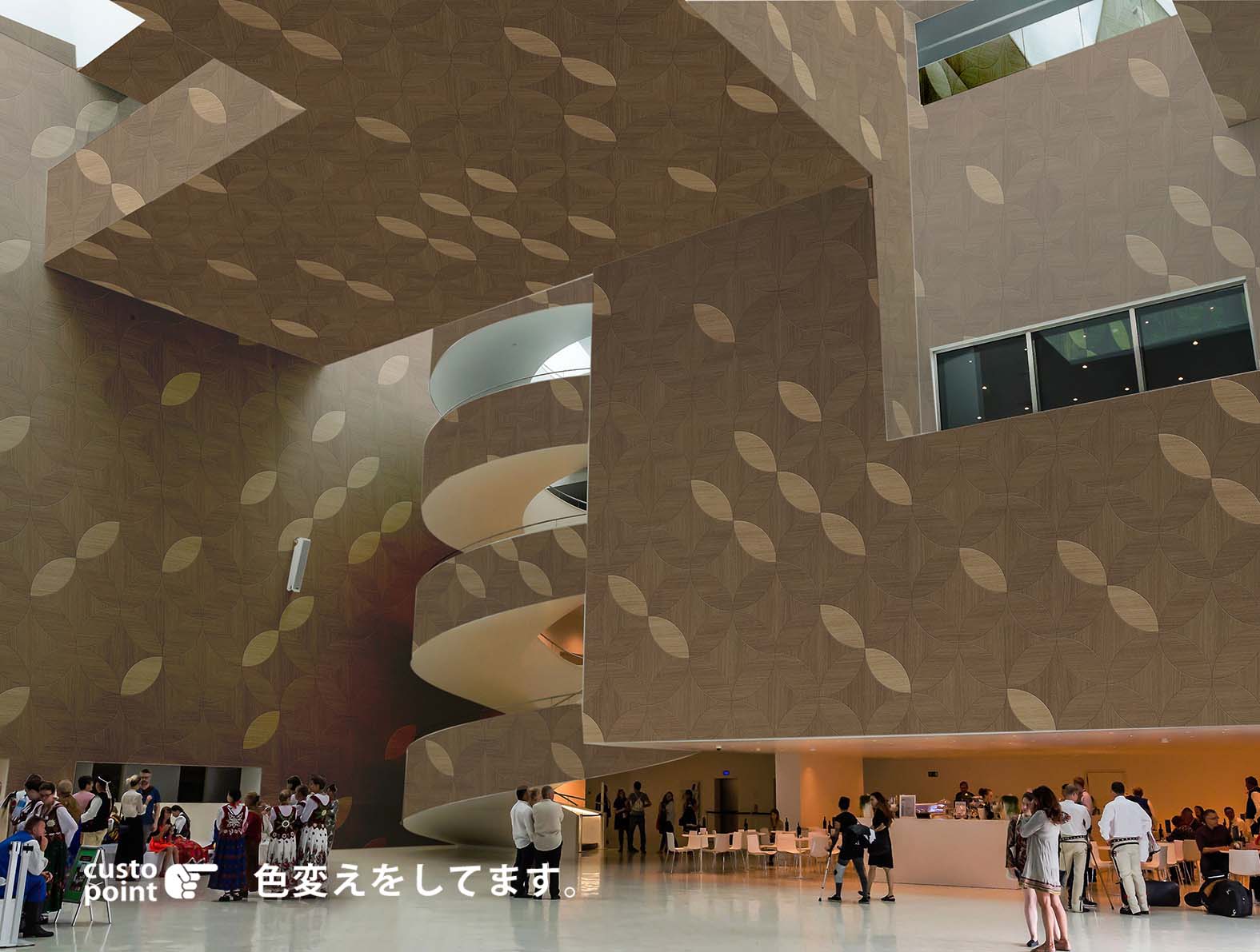 マテリアル柄の木目の壁紙