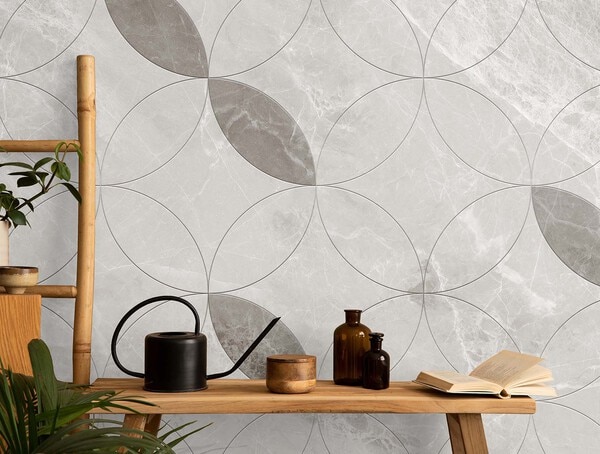 マテリアル柄の大理石の壁紙