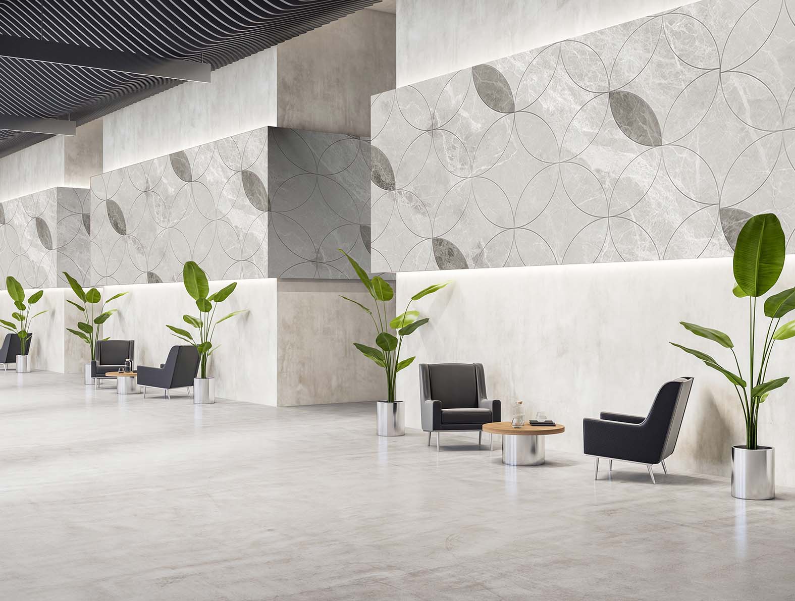 マテリアル柄の大理石の壁紙