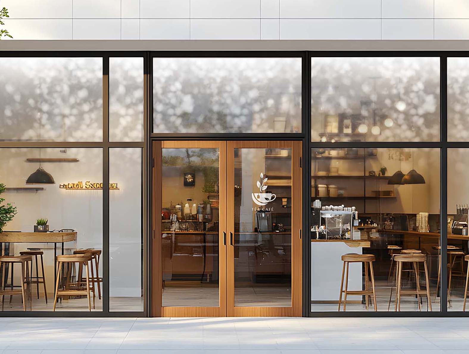 グリーン柄のガラスフィルム