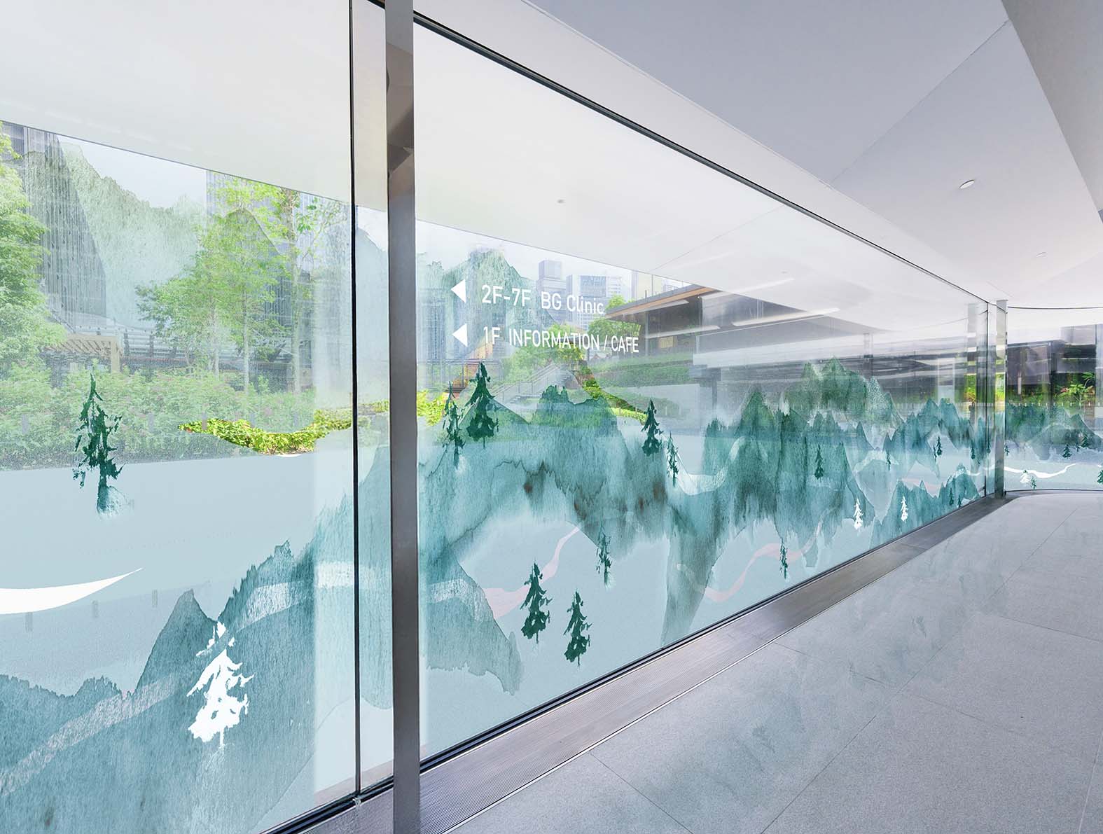 抽象的な水彩画のガラスプリント